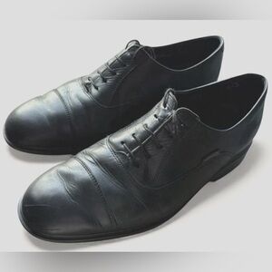 Mephisto Air Jet Men US 8.5 - Black Leather Cap Toe Oxford Shoes Eur 8 France
